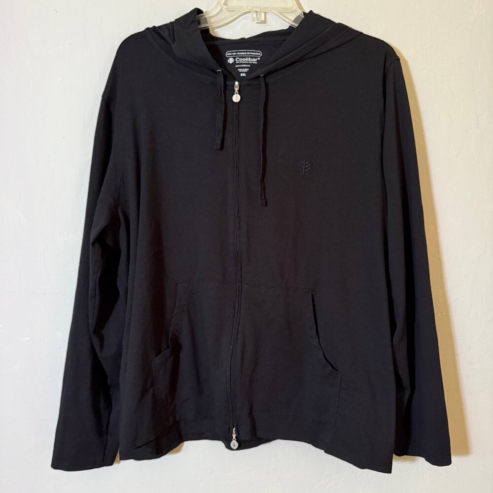 Coolibar Women's XXL UPF 50+ Black Full Zip Hoodie Jacket Sun Protection